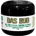 All Natural MSM Lotion With Hemp Extract 100 mg - Menthol Free - Das Bud - 2 oz
